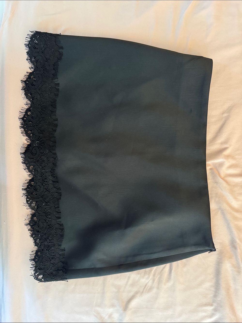 NWT Zara Black Lace-Trim Mini Skirt (with shorts underneath)